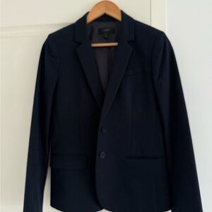 J. Crew Dark Navy Cotton-blend Two-Button Classic Blazer